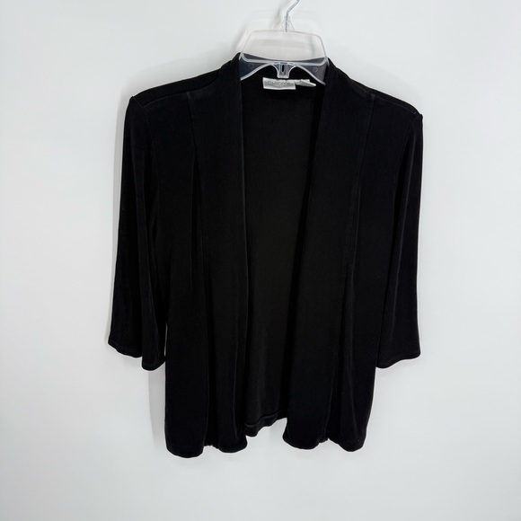 Chicos Travelers Open Front Cardigan Sweater Lightweight Black Size 0 (S) - Picture 8 of 8